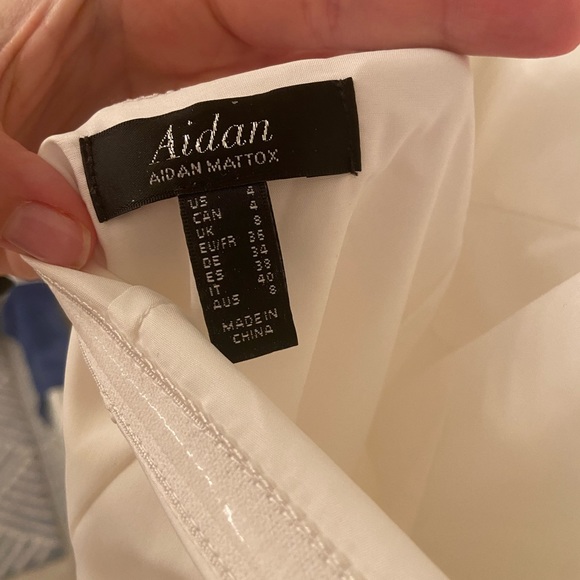 Aidan Mattox Halter Neck Cocktail Midi Dress in Ivory - Picture 4 of 9